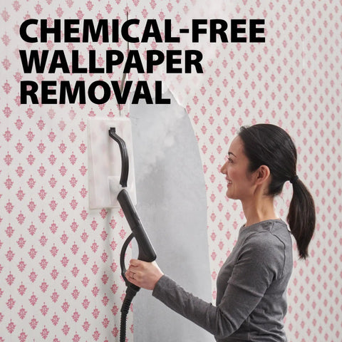 On Demand Steam Cleaner And Wallpaper Remover Multipurpose Power Steamer with 1500W in use removing wallpaper