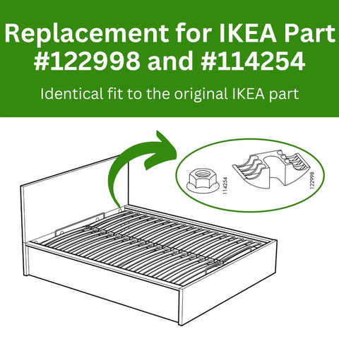 Replacement Crescent Nut for IKEA part #122998 and #114254, heavy duty spare hardware for bed frames.