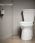 Betello Left Hand Trip Lever Matte Black installed on white Betello toilet