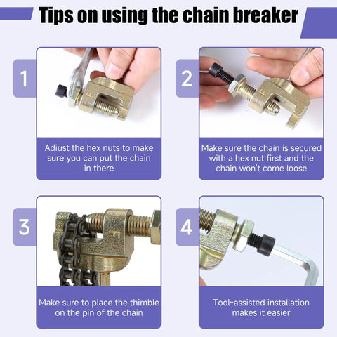 Tutorial on using 35 Chain With Chain Breaker For Mini Bikes And Go Karts 140 Links Heavy Duty Chain