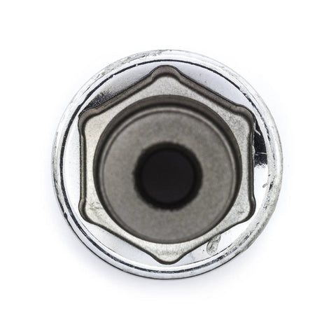 Close-up of a socket from the 51 Piece One Quarter Inch Drive Six Point 120XP Mechanics Tool Set Standard And Deep Sockets SAE And Metric