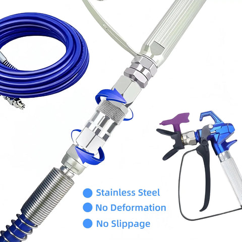 One Quarter Inch 360 Degree Spray Gun Swivel Joint Built Tough Stainless Steel For Airless Sprayers, 2-Pack, Corrosion Resistant 304 Stainless Steel Swivel Connector For Paint Sprayer Hose And High-Pressure Lines, 1/4-inch hose connection