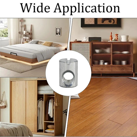 Top Shelf Cross Dowel Barrel Nuts M6 X 14 Millimeter Zinc Plated Furniture Hardware Connectors Tough As Nails For Headboard Chair Assembly No Sweat Setup 10 Piece Set with applications in furniture.
