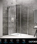 Chrome Polished Shower Faucet Set With 12 Inch Square Rainfall Showerhead, Wall Mount System, modern bathroom upgrade view