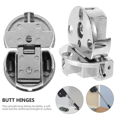 4 Pack Zinc Alloy Flip Board Hinges Nickel Plated For Cabinet Doors And Fold Down Cupboard Doors Heavy Duty Rust Resistant Butt Hinges