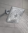 3-Setting Chrome Rain Shower Head With H2Okinetic Spray, 7.5 Inch Square Shower Head, 1.75 GPM Flow Rate, Lumicoat Chrome Finish