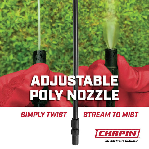 1 Gallon Foaming Lawn And Garden Sprayer With See Through Tank, adjustable poly nozzle feature, stream to mist spray