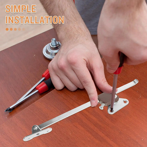 Installation of Two Pack Gas Struts for Cabinets with Hydraulic Lift Hinges on wood furniture