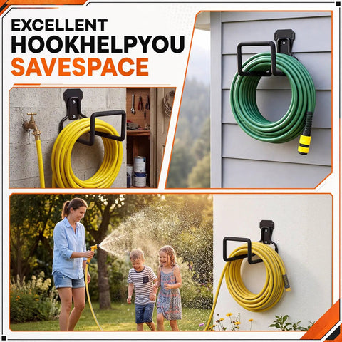 Rock Solid Heavy Duty Garage Wall Mount Hooks 8 Pack With Complete Screw And Expansion Anchor Kit green hose on wall mount