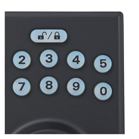 Contemporary Electronic Keypad Door Lock With Matte Black Hardware Designed For Hassle Free Keyless Entry Deadbolt Installation showing keypad.