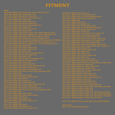 Fitment list for BMW 8HP70 8 Speed Transmission Oil Pan With Filter Gasket And Screws Kit Fits 2010 To 2017 models.