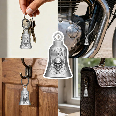 Guardian Angel Biker Bell For Riders With Gremlin Bells Hanger And 2 Key Chain Rings In Velvet Bag Ride Ready Luck Charm