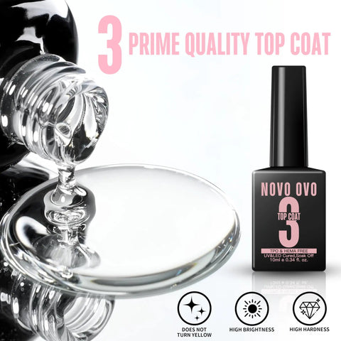 2 In 1 UV Nail Glue And Builder Gel For Tips And Acrylics, No Wipe Top Coat Kit with HEMA Free, TPO Free, pink bottle