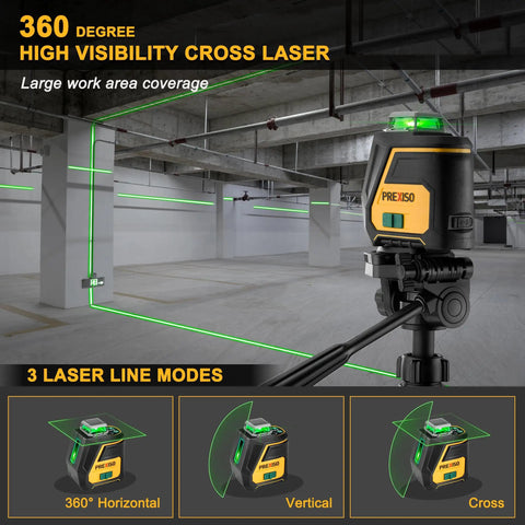 360 Degree Green Laser Level With Tripod For Construction And Renovation IP54 Rechargeable Wide Angle Vertical And Horizontal Cross Line 100 Foot Range 3 Brightness Modes Self Leveling DIY Ready For Floor Tile And Walls in industrial setting