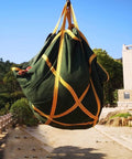 Heavy Duty Canvas Cargo Net For Pallet Lifting Real Workhorse With Reinforced Handles 1.2 To 1.5 Ton Capacity Size 150x150 Cm in use