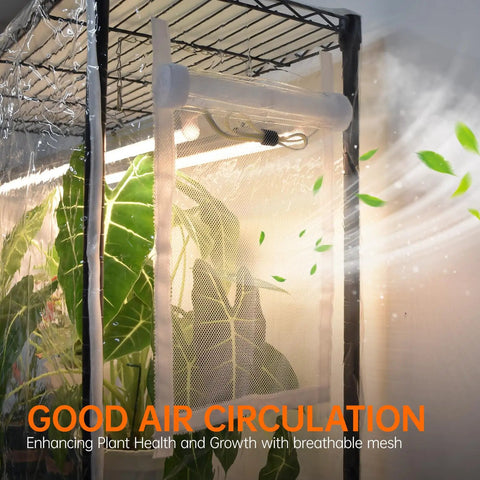 Indoor Greenhouse Cabinet With Grow Light System, Six 90W Lamps With Timer, Space Saving Mini Greenhouse For Indoor Plants, Seed Starter And Seedling Hub, Tall And Sturdy Indoor Grow Case 70.8 Inches High