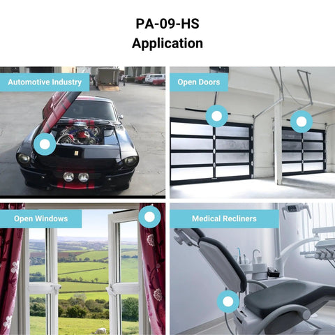 Applications of 24V Industrial Mini Linear Electric Actuator With 40 Inch Stroke And 330 Pound Force in automotive, doors, windows, recliners.