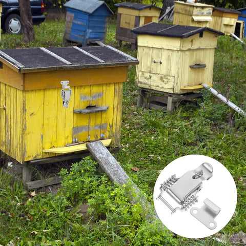 Beefy Stainless Steel Spring Toggle Latch With Lock Hole on yellow beehive box, heavy duty latch clamp for wooden boxes 304 hardware