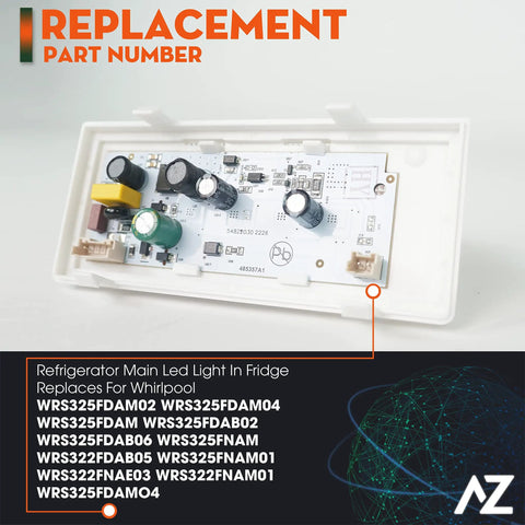 Main Refrigerator LED Light Assembly Replacement For Ceiling Right Side With Housing And Control Board Easy Install