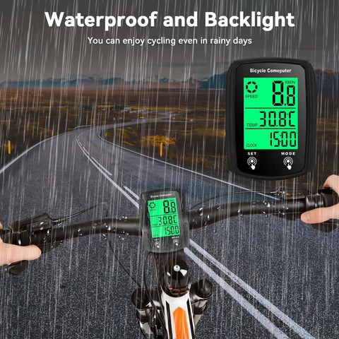 Wired Bike Computer With Touch Sensor For Road, Mountain And Folding Bikes, Waterproof Bicycle Speedometer Displaying in Rain