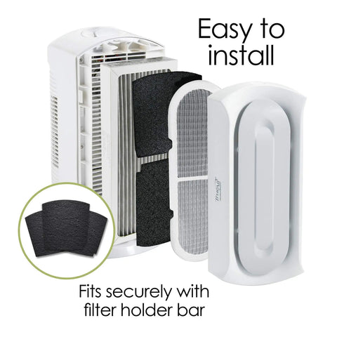 TrueAir Replacement Carbon Filter 3 Pack For Odor Eliminators Kitchen Bathroom Pet Smoke Odors Fits TrueAir Models shown