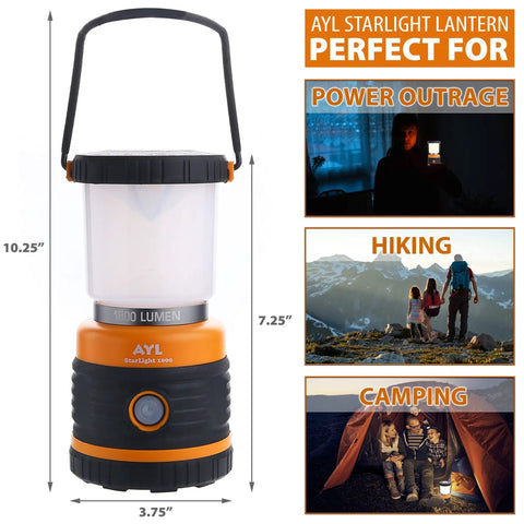 Bright 1800 Lumen Go-To Camping Lantern With Four Lighting Modes Battery Powered Emergency Light dimensions and uses