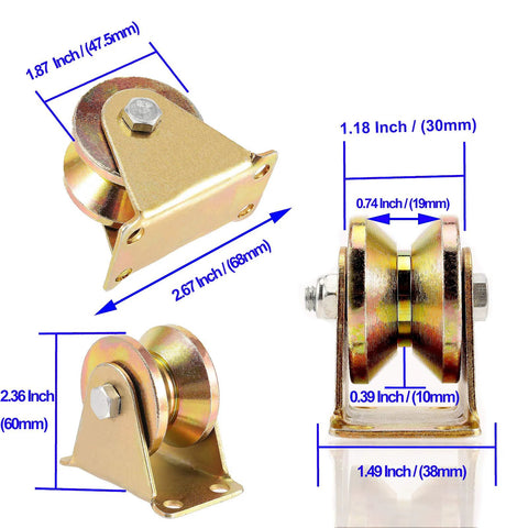heavy duty v groove wheel set with dimensions for sliding gates