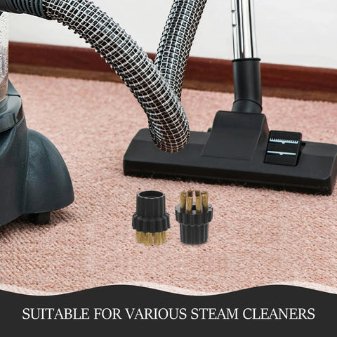 Heavy Duty Replacement Steam Cleaner Brush Heads 6 Pack Tough Nylon Bristle Mop Attachments for Knockout floor cleaning with two brush heads.