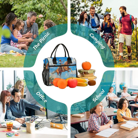 Desert Cooler Lunch Bag With Insulated Tote for picnics, camping, office, and school with fresh fruits displayed