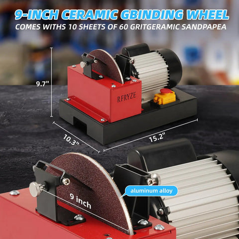 Beast Mode Eight Hundred Watt Lawn Mower Blade Sharpener And Bench Grinder With Nine Inch Ceramic Grinding Wheel for precise sharpening.
