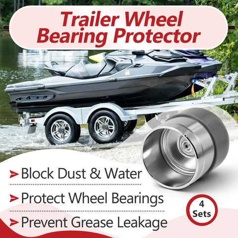 4 Pack Trailer Wheel Bearing Protectors Bulletproof Direct Swap For Number 1980 Dust Caps Fits 1.980 Inch Hub Bore on boat trailer.