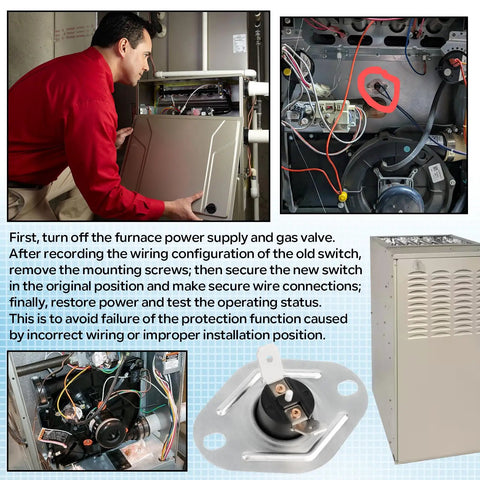 Flame Rollout Switch 4349806 Replacement For HH18HA452 in Carrier and Bryant furnace installation.