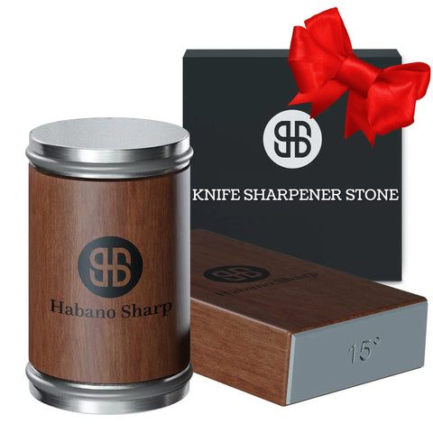 Rolling Knife Sharpener Kit With Diamond Stone And Magnetic Angle Guides For Kitchen Knives Easy To Use Sharpening Tool 15 And 20 Degree Settings Fits Steel Of Any Hardness Durable Wood Base with branded wood and metal design