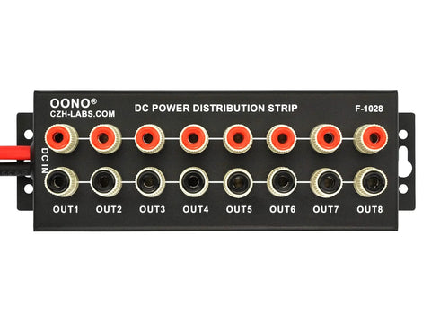 8 Port DC Power Distribution Strip with Banana Jack Outputs, heavy duty pro lab power splitter for 0 to 60V DC 50 Amp input.