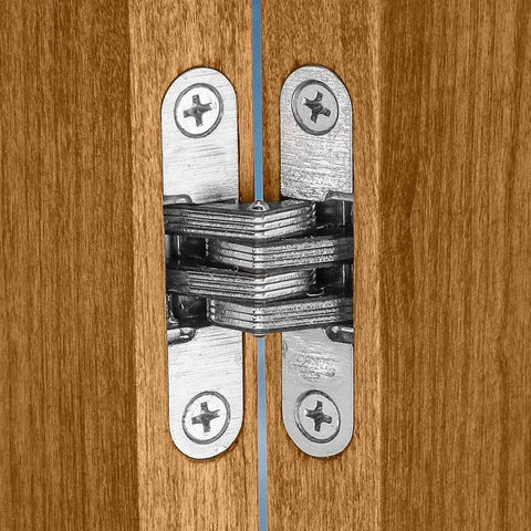 Hidden Door Hinges Two And Three Eighths Inch Concealed Cross Hinges Zinc Alloy 180 Degree Swing 8 Pack For Wood Doors And Cabinets