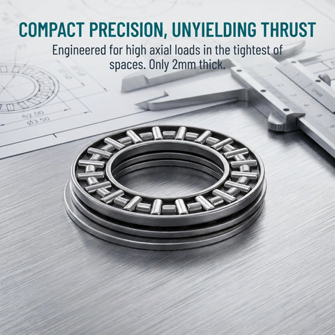 Cool New Thrust Needle Roller Bearings 4 Set Kit 20mm Bore 35mm Diameter 2mm Width Carbon Steel on workbench