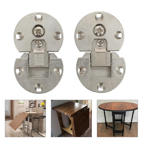 Folding Table Hinges With Large Opening Angle For Cabinets And Kitchen Zinc Alloy Concealed Self Locking Hinges 2 Pack
