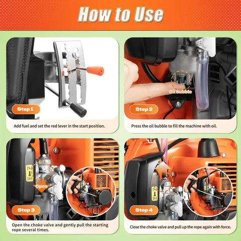 Step-by-step guide for operating the Three In One Backpack Sprayer For Garden And Agriculture Gasoline Powered Mist Duster Blower
