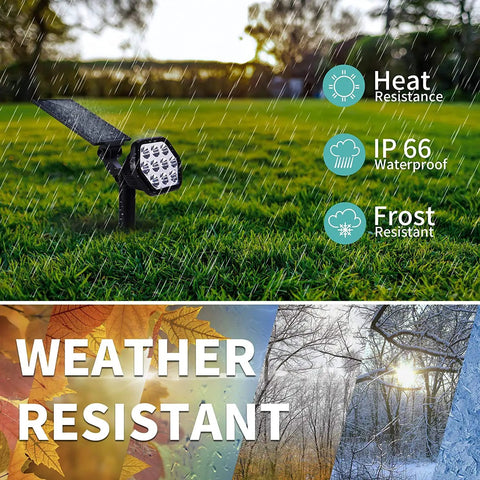 Solar Outdoor Lights 10 LED Landscape Spotlights, Two-In-One Wireless Adjustable, weather-resistant in rain on grass