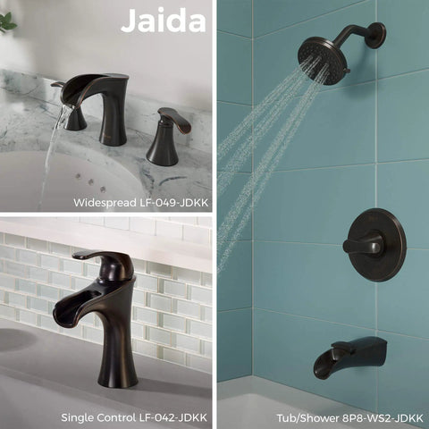 Jaida 8 Inch Widespread Bathroom Sink Faucet With Two Handles For 3 Hole Vanity Spot Defense Brushed Nickel Finish