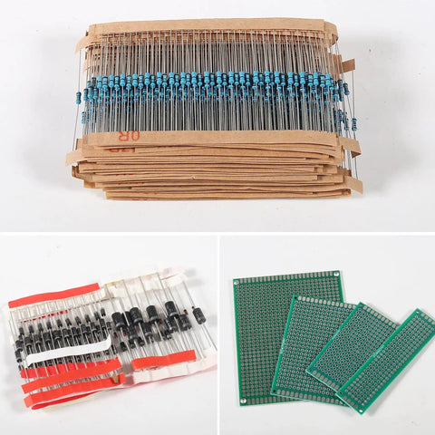 All-In-One 1900Pcs Electronic Component Kit Assortment For DIY Projects With LEDs Diodes Resistors Transistors Capacitors DC Jacks PCB