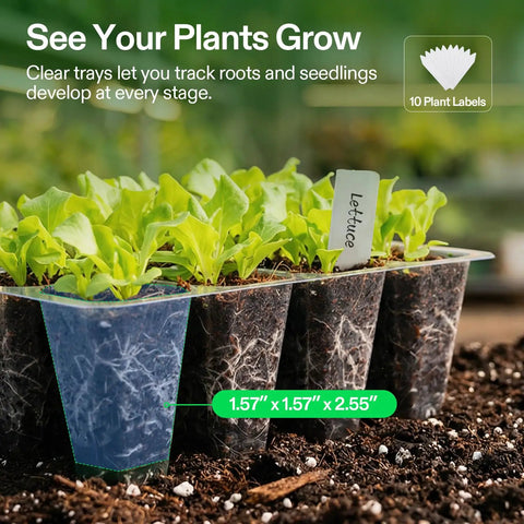72 Cell Seed Starter Kit With 10 By 20 Inch Heat Mat And Humidity Dome Self Adjusting Dual Digital Temperature Controller Pro Grade 6 Pack Reusable Propagation Trays For Indoor Seed Germination Cloning And Plant Propagation