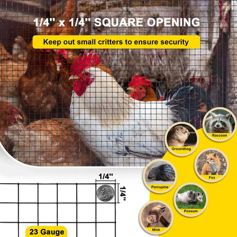 Heavy Duty 4 Inch By 10 Foot Wire Mesh Roll Built Tough Galvanized And PVC Vinyl Coated Hardware Cloth for chicken coops