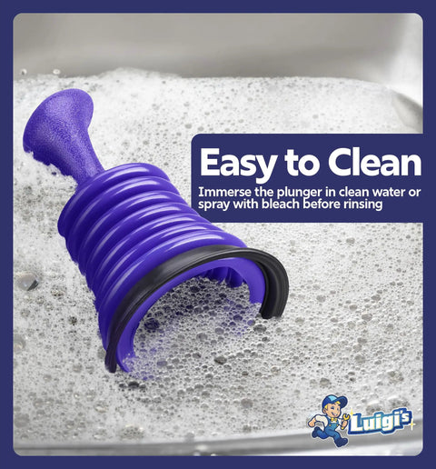 Heavy Duty Mini Sink Plunger For Kitchen And Bathroom Drains Hella Strong Bellows Design in bubbly water for cleaning.