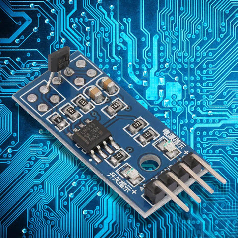 Compact 3144E Hall Effect Magnetic Sensor Pack for Speed Counting and Position Detection, Circuit Board View