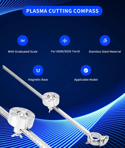 Pro Grade Plasma Cutting Compass With Graduated Scale For Precise Circle Cuts Stainless Steel Torch Guide Roller Wheel Accessory
