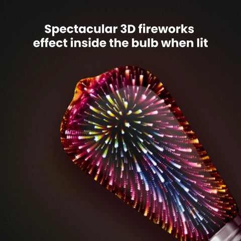 Infinity 3D Fireworks Multicolor LED Bulb for Party Vibes Prism ST19 Style showcasing fireworks effect