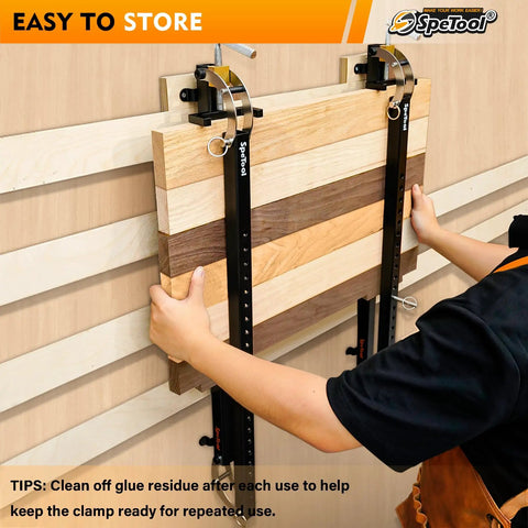 24 Inch Panel Clamps 2 Pack 4 Way Pressure Steel Parallel Clamps For Boards Cabinets Tabletops Woodworking With Adjustable Parallelogram Couplers Two Direction Clamping For Flat Panels And Flush Joints Beefy Pro Grade Clamping For Precision Cutting Boards, clamping wood panels