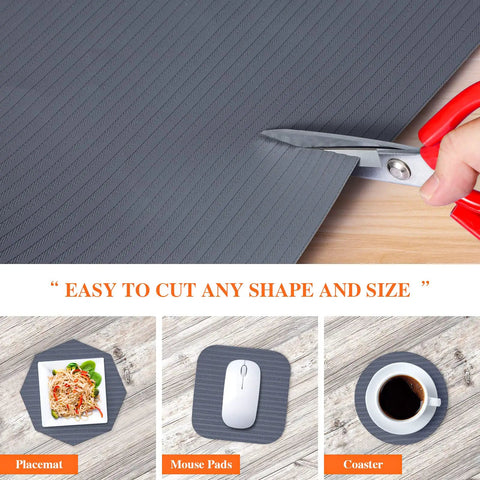 Non Adhesive Shelf Liner For Kitchen Cabinets And Drawers Features Washable Anti Slip Patterns, cuttable dark gray EVA mat.