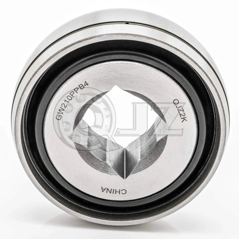 Pro Grade Agricultural Bearing 1 1/8 Square Bore 3 543 Outside Diameter With Direct Grease Port close-up view showing square shape and seal.